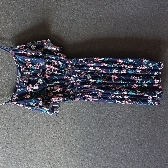 Women's Blue Floral Mini Dress - Picture 2 of 3